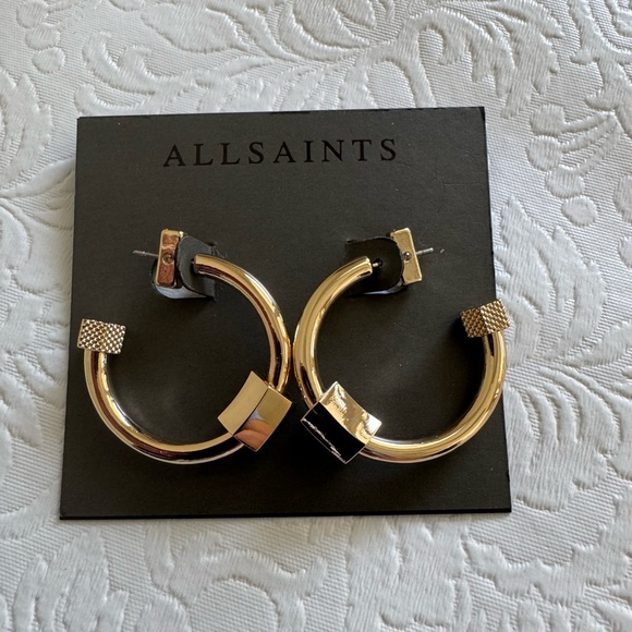 All Saints Bolt Hoop Earrings - Picture 3 of 3